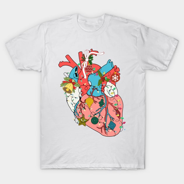 Cardiac Nurse Christmas a Anatomy Cardiology Heart T-Shirt by alcoshirts